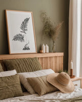 Fern Noir III by Deborah Revell. shown as a paper print in a natural frame. Available as a archival giclee rolled canvas, fine art paper, or poster print. SKU 96599h.