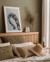 Fiddle Fern III by Deborah Revell. shown as a paper print in a natural frame. Available as a archival giclee rolled canvas, fine art paper, or poster print. SKU 94828h.