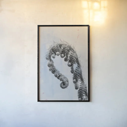 Fiddle Fern III by Deborah Revell. shown as a paper print in a black flame. Available as a archival giclee rolled canvas, fine art paper, or poster print. SKU 94828h.