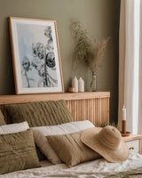 Fiddle Fern VI by Deborah Revell. shown as a paper print in a natural frame. Available as a archival giclee rolled canvas, fine art paper, or poster print. SKU 94831h.