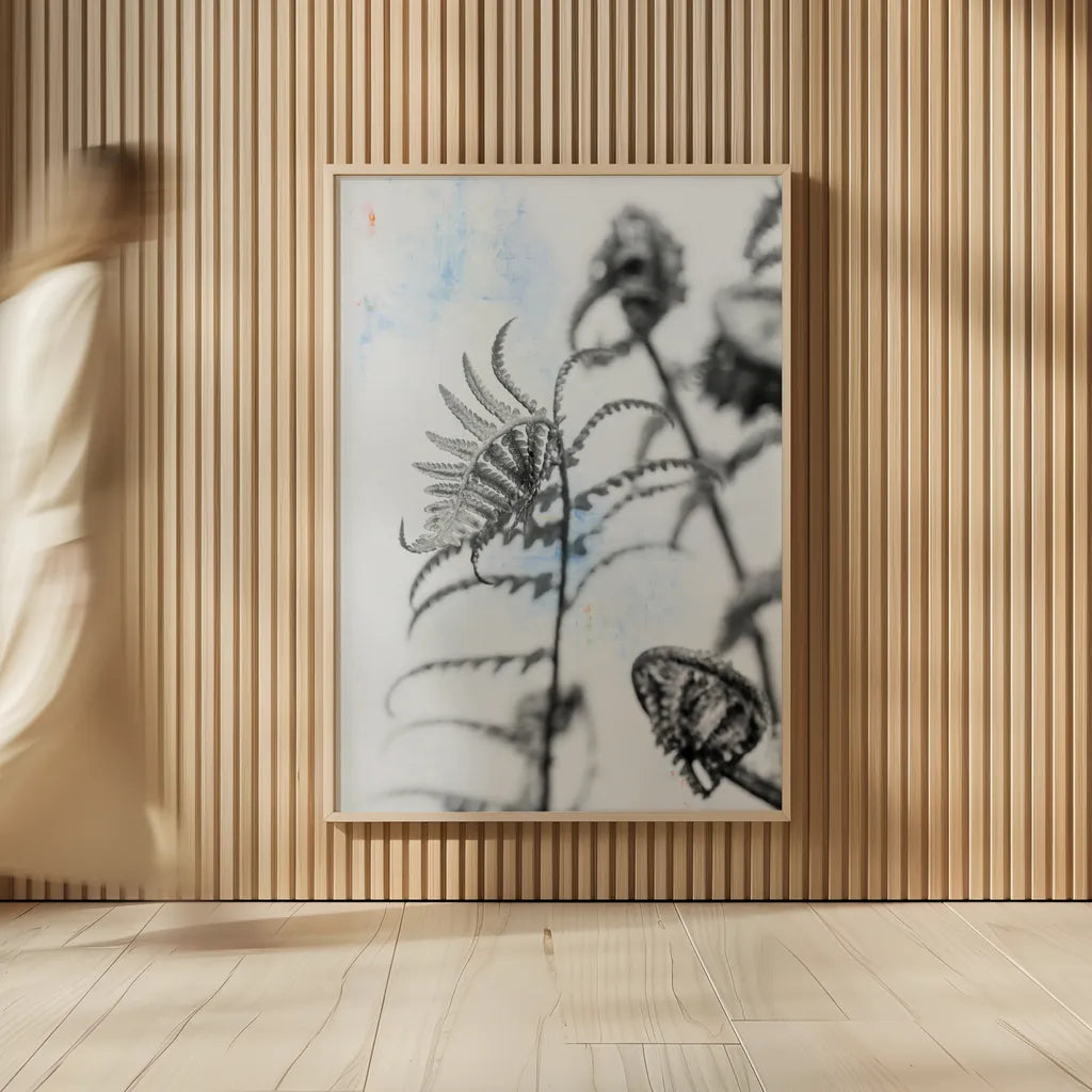 Fiddle Fern VIII by Deborah Revell. shown as over sized large wall art. Available as an archival giclee rolled canvas, fine art paper, or poster print. SKU 94833h.