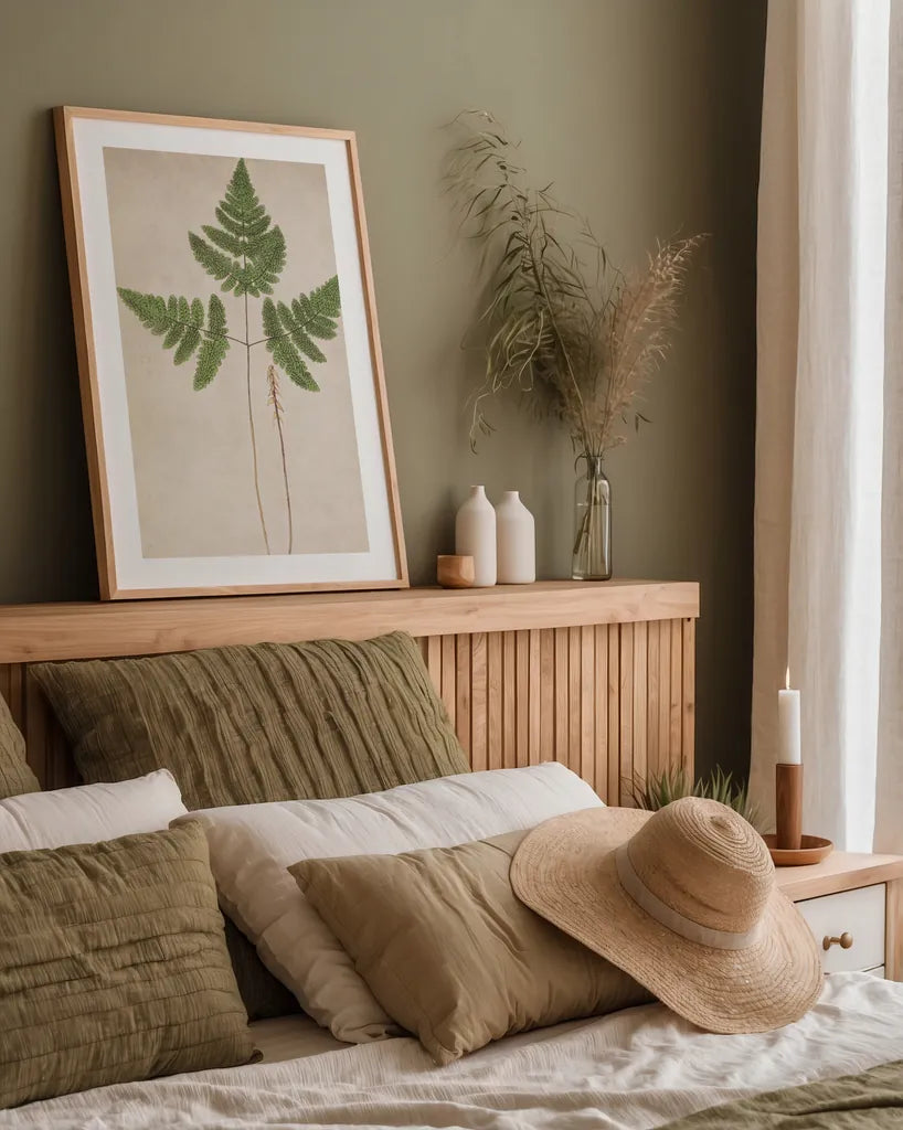 Forest Fern II by Deborah Revell. shown as a paper print in a natural frame. Available as a archival giclee rolled canvas, fine art paper, or poster print. SKU 95475h.