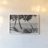 Fort Zachary Beach II BW by Deborah Revell. shown as a paper print in a white frame. Available as a archival giclee rolled canvas, fine art paper, or poster print. SKU 103790i.