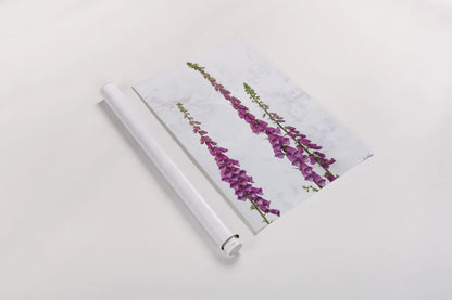 Foxgloves by Deborah Revell. shown as a rolled paper print. Available as archival giclee rolled canvas, fine art paper, or poster print. SKU 93428h.