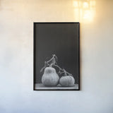 Frans Pumpkin III by Deborah Revell. shown as a paper print in a black flame. Available as a archival giclee rolled canvas, fine art paper, or poster print. SKU 102841h.