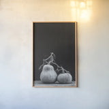 Frans Pumpkin III by Deborah Revell. shown as a paper print in a natural frame. Available as a archival giclee rolled canvas, fine art paper, or poster print. SKU 102841h.