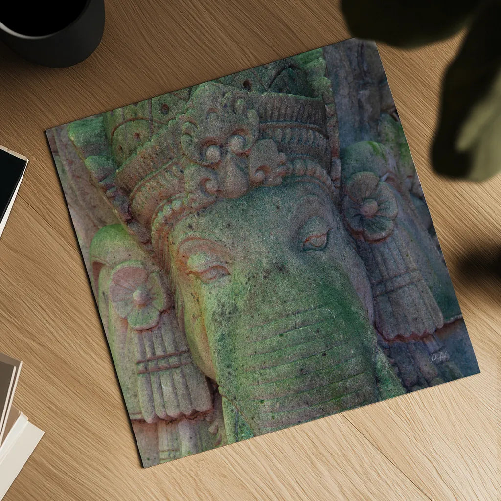 Ganesha by Deborah Revell. Shown as a detailed flat fine art print, highlighting archival giclee quality. Available as an archival giclee rolled canvas, fine art paper, or poster print. SKU 94001a.