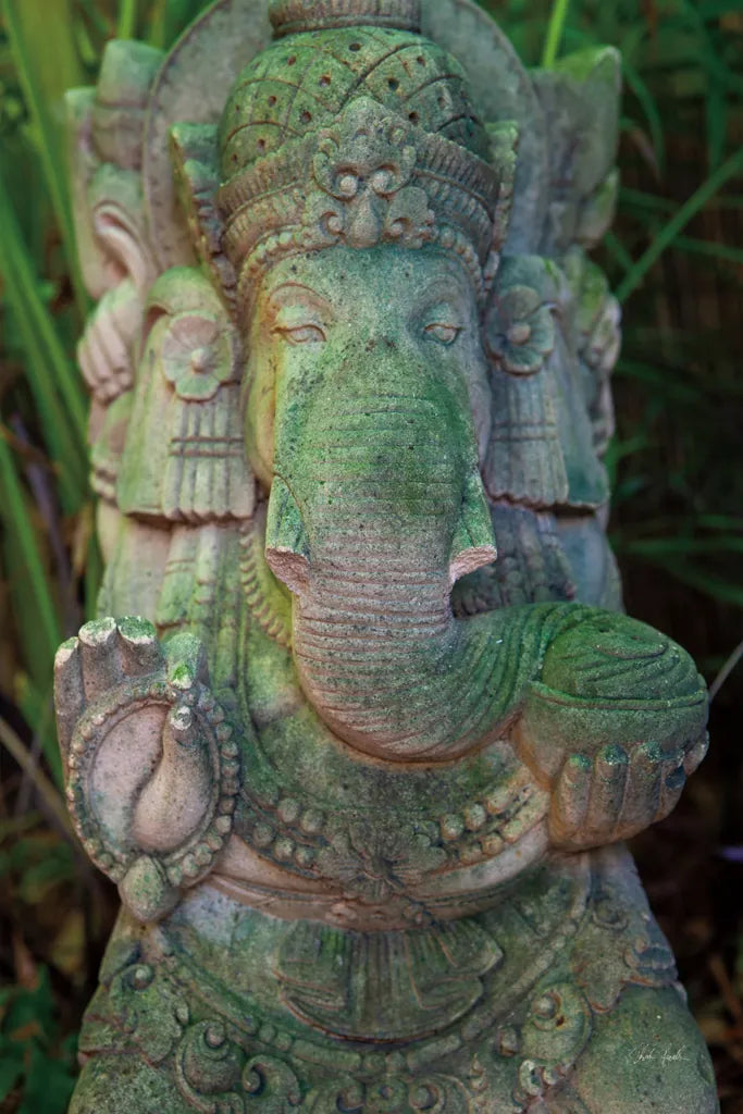 Ganesha Statue by Deborah Revell. SKU 94002h. Archival Giclee Fine art print for wall decor.