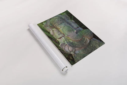 Ganesha Statue by Deborah Revell. shown as a rolled paper print. Available as archival giclee rolled canvas, fine art paper, or poster print. SKU 94002h.