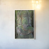 Ganesha Statue by Deborah Revell. shown as a paper print in a white frame. Available as a archival giclee rolled canvas, fine art paper, or poster print. SKU 94002h.