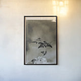 Glass Plate Botanical II by Deborah Revell. shown as a paper print in a black flame. Available as a archival giclee rolled canvas, fine art paper, or poster print. SKU 94584h.