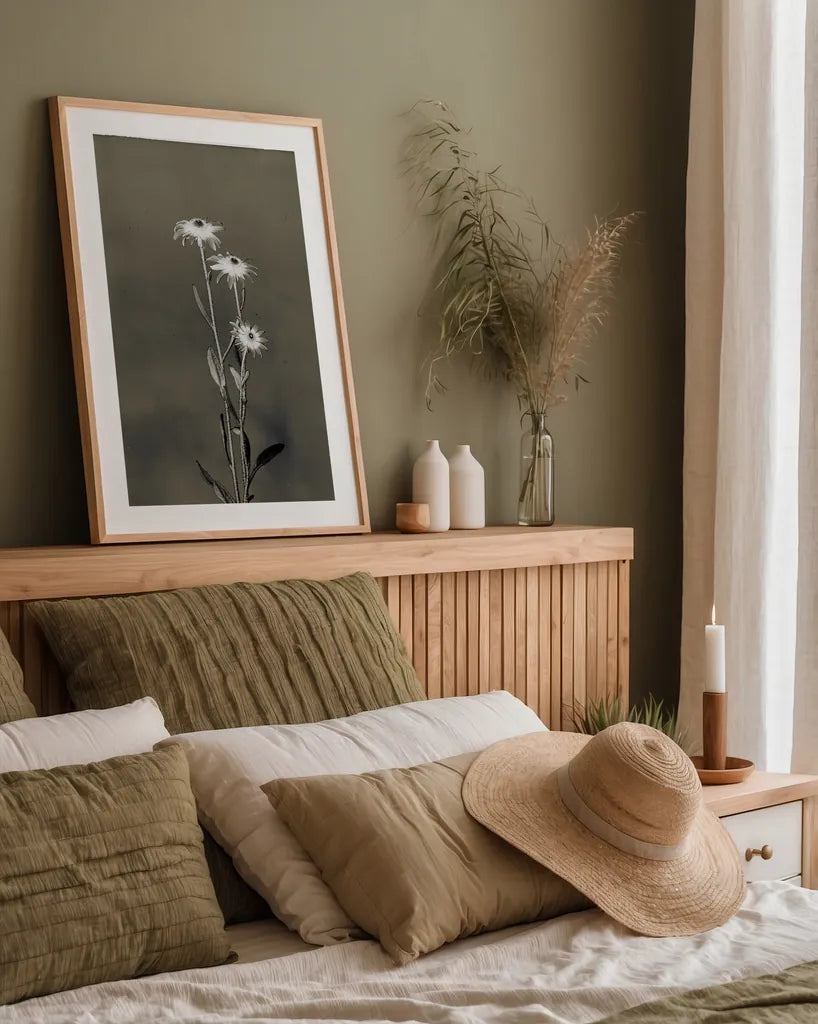 Glass Plate Botanical III by Deborah Revell. shown as a paper print in a natural frame. Available as a archival giclee rolled canvas, fine art paper, or poster print. SKU 94585h.