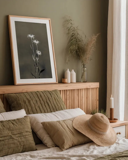 Glass Plate Botanical III by Deborah Revell. shown as a paper print in a natural frame. Available as a archival giclee rolled canvas, fine art paper, or poster print. SKU 94585h.