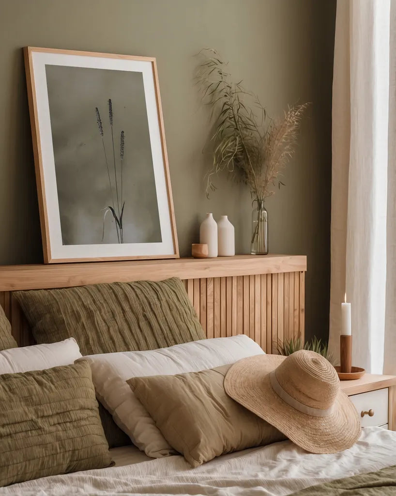 Glass Plate Botanical IV by Deborah Revell. shown as a paper print in a natural frame. Available as a archival giclee rolled canvas, fine art paper, or poster print. SKU 94586h.