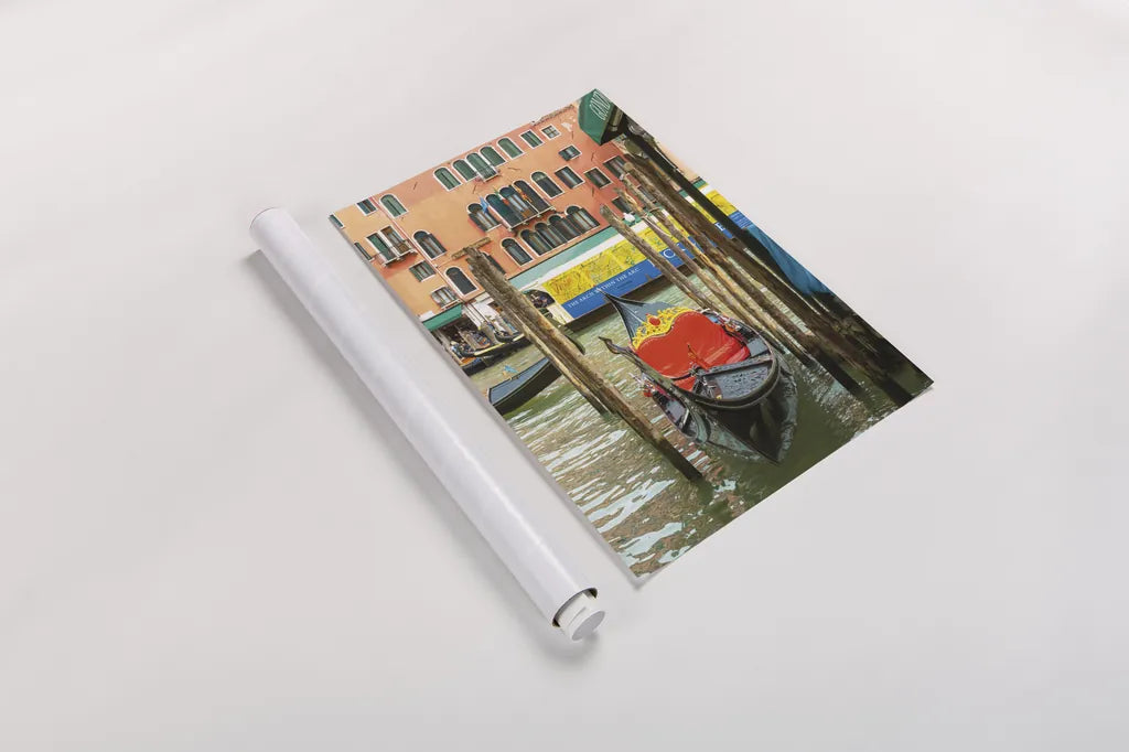 Gondola by Deborah Revell. shown as a rolled paper print. Available as archival giclee rolled canvas, fine art paper, or poster print. SKU 95013h.