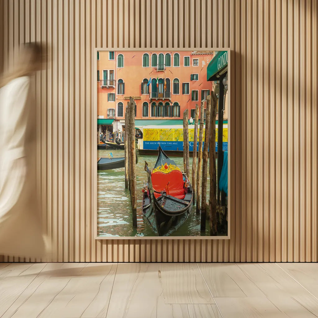 Gondola by Deborah Revell. shown as over sized large wall art. Available as an archival giclee rolled canvas, fine art paper, or poster print. SKU 95013h.