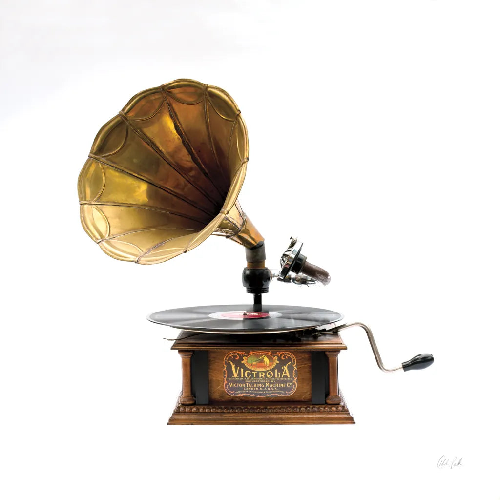 Gramaphone by Deborah Revell. SKU 92067a. Archival Giclee Fine art print for wall decor.