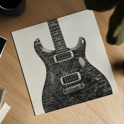 Guitar I by Deborah Revell. Shown as a detailed flat fine art print, highlighting archival giclee quality. Available as an archival giclee rolled canvas, fine art paper, or poster print. SKU 91248a.