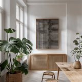 Gun Rack by Deborah Revell. shown as a print in a natural wood frame in a dining room. Available as a archival giclee rolled canvas, fine art paper, or poster print. SKU 96605h.