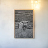 Happy Highland Landscape by Deborah Revell. shown as a paper print in a natural frame. Available as a archival giclee rolled canvas, fine art paper, or poster print. SKU 95761h.