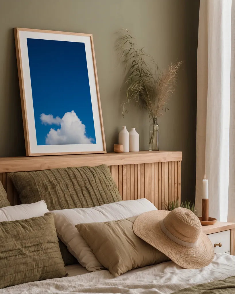 Heart Cloud by Deborah Revell. shown as a paper print in a natural frame. Available as a archival giclee rolled canvas, fine art paper, or poster print. SKU 93399h.