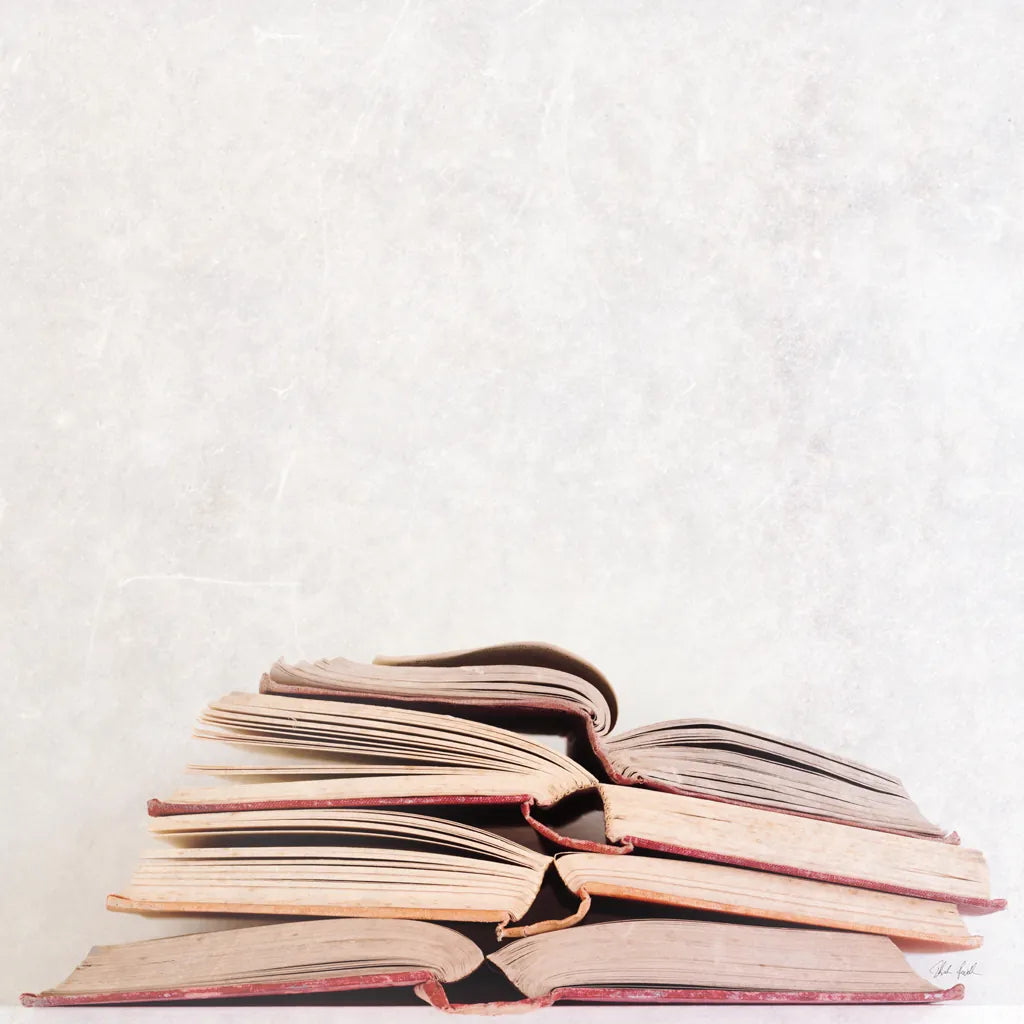 Heaven in Books by Deborah Revell. SKU 96926a. Archival Giclee Fine art print for wall decor.