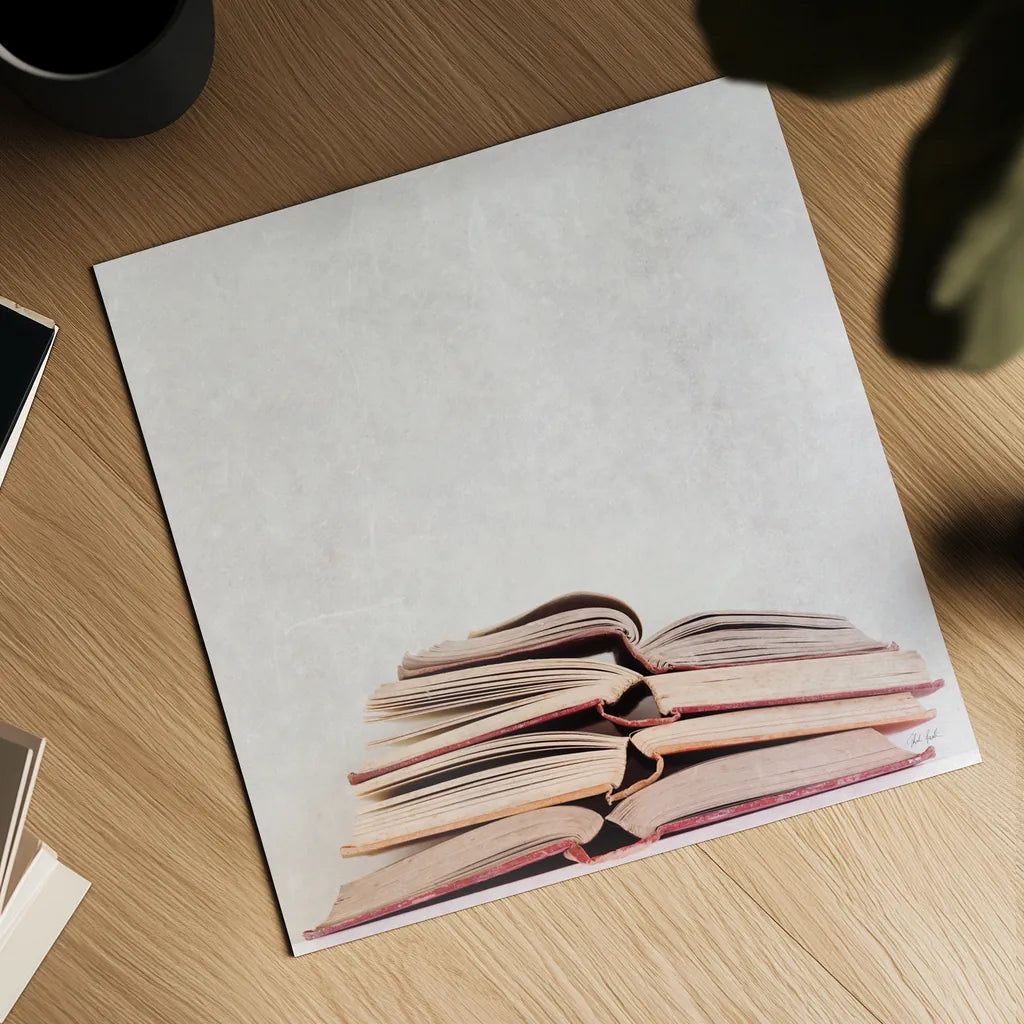 Heaven in Books by Deborah Revell. Shown as a detailed flat fine art print, highlighting archival giclee quality. Available as an archival giclee rolled canvas, fine art paper, or poster print. SKU 96926a.