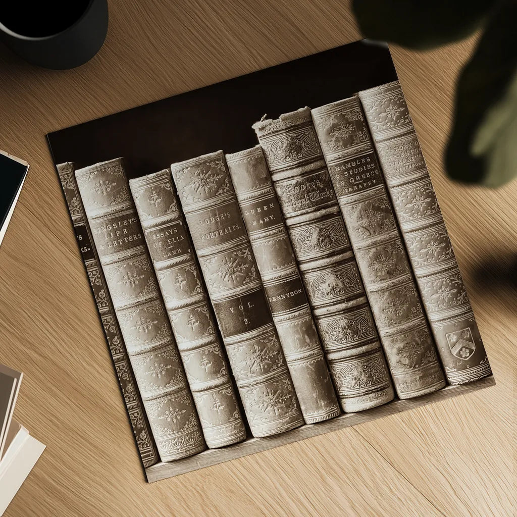 History Books I by Deborah Revell. Shown as a detailed flat fine art print, highlighting archival giclee quality. Available as an archival giclee rolled canvas, fine art paper, or poster print. SKU 96916a.