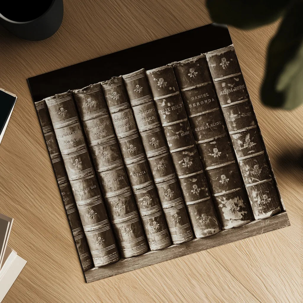 History Books III by Deborah Revell. Shown as a detailed flat fine art print, highlighting archival giclee quality. Available as an archival giclee rolled canvas, fine art paper, or poster print. SKU 96918a.