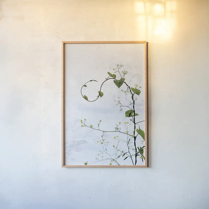 Honeyvine by Deborah Revell. shown as a paper print in a natural frame. Available as a archival giclee rolled canvas, fine art paper, or poster print. SKU 93424h.