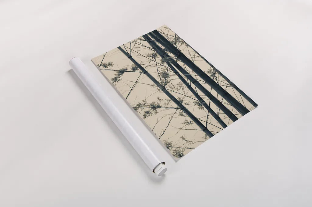 Japanese Bamboo I by Deborah Revell. shown as a rolled paper print. Available as archival giclee rolled canvas, fine art paper, or poster print. SKU 100074h.