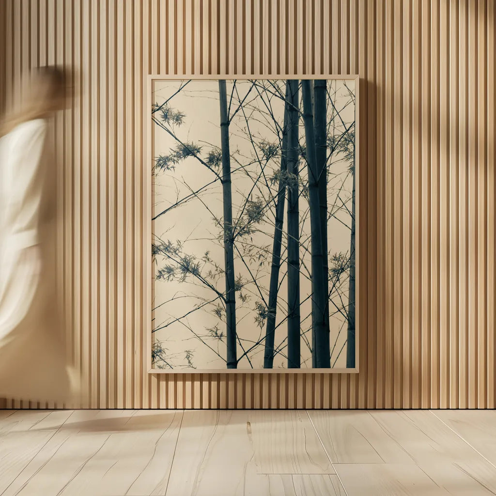 Japanese Bamboo I by Deborah Revell. shown as over sized large wall art. Available as an archival giclee rolled canvas, fine art paper, or poster print. SKU 100074h.