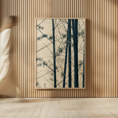 Japanese Bamboo I by Deborah Revell. shown as over sized large wall art. Available as an archival giclee rolled canvas, fine art paper, or poster print. SKU 100074h.