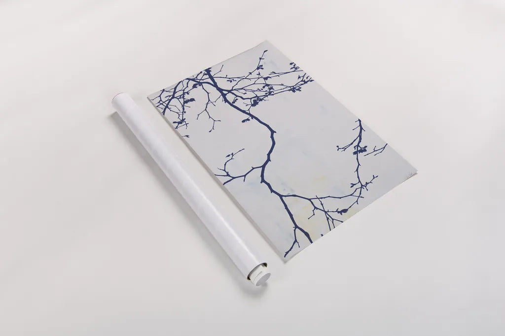 Japanese Branch by Deborah Revell. shown as a rolled paper print. Available as archival giclee rolled canvas, fine art paper, or poster print. SKU 90979h.