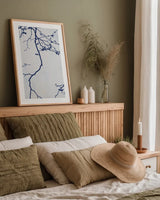 Japanese Branch by Deborah Revell. shown as a paper print in a natural frame. Available as a archival giclee rolled canvas, fine art paper, or poster print. SKU 90979h.
