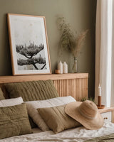 Japanese Tree by Deborah Revell. shown as a paper print in a natural frame. Available as a archival giclee rolled canvas, fine art paper, or poster print. SKU 100052h.