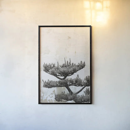 Japanese Tree by Deborah Revell. shown as a paper print in a black flame. Available as a archival giclee rolled canvas, fine art paper, or poster print. SKU 100052h.