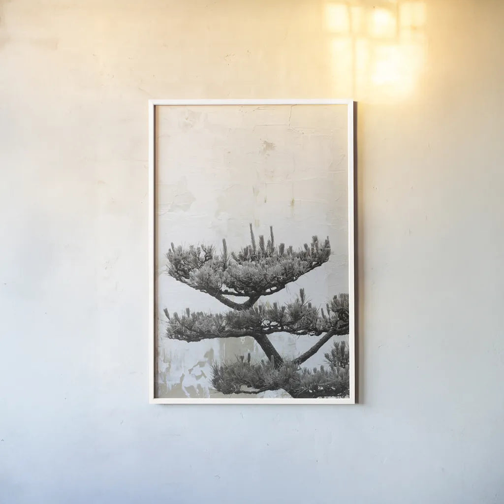 Japanese Tree by Deborah Revell. shown as a paper print in a white frame. Available as a archival giclee rolled canvas, fine art paper, or poster print. SKU 100052h.