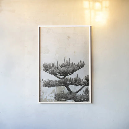 Japanese Tree by Deborah Revell. shown as a paper print in a white frame. Available as a archival giclee rolled canvas, fine art paper, or poster print. SKU 100052h.