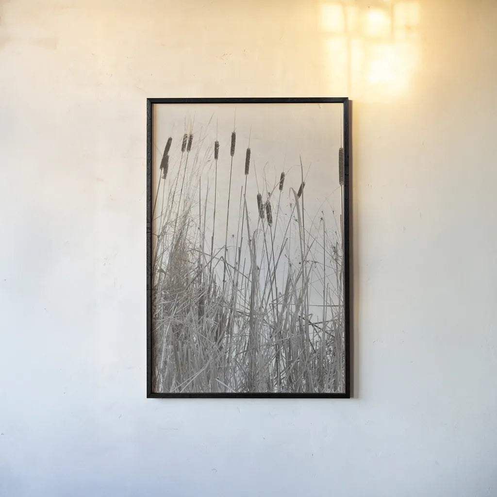 Kates Rushes I by Deborah Revell. shown as a paper print in a black flame. Available as a archival giclee rolled canvas, fine art paper, or poster print. SKU 100048h.