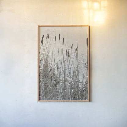 Kates Rushes I by Deborah Revell. shown as a paper print in a natural frame. Available as a archival giclee rolled canvas, fine art paper, or poster print. SKU 100048h.