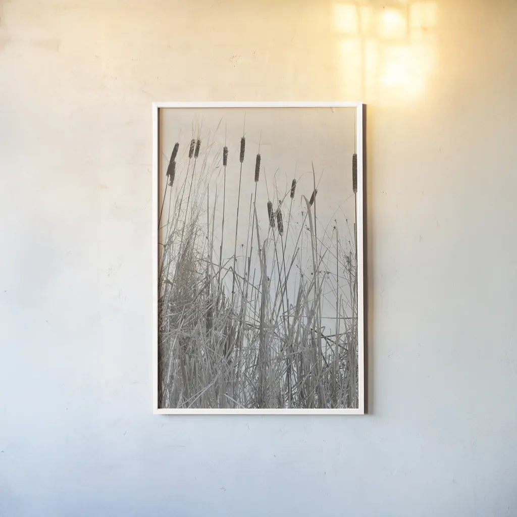 Kates Rushes I by Deborah Revell. shown as a paper print in a white frame. Available as a archival giclee rolled canvas, fine art paper, or poster print. SKU 100048h.