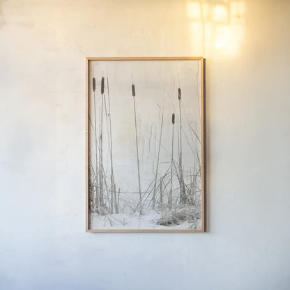 Kates Rushes III by Deborah Revell. shown as a paper print in a natural frame. Available as a archival giclee rolled canvas, fine art paper, or poster print. SKU 100050h.