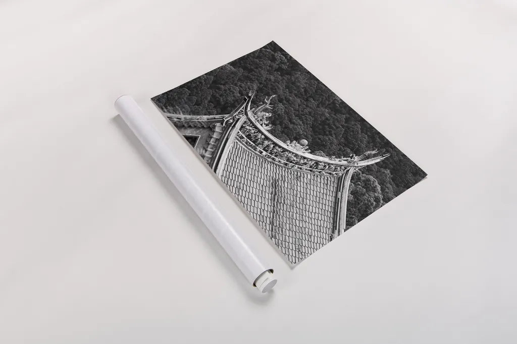 Kawara Roof I by Deborah Revell. shown as a rolled paper print. Available as archival giclee rolled canvas, fine art paper, or poster print. SKU 100063i.