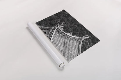 Kawara Roof I by Deborah Revell. shown as a rolled paper print. Available as archival giclee rolled canvas, fine art paper, or poster print. SKU 100063i.