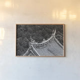 Kawara Roof I by Deborah Revell. shown as a paper print in a natural frame. Available as a archival giclee rolled canvas, fine art paper, or poster print. SKU 100063i.