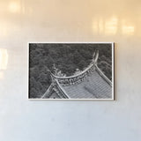 Kawara Roof I by Deborah Revell. shown as a paper print in a white frame. Available as a archival giclee rolled canvas, fine art paper, or poster print. SKU 100063i.