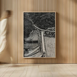 Kawara Roof III by Deborah Revell. shown as over sized large wall art. Available as an archival giclee rolled canvas, fine art paper, or poster print. SKU 100065h.