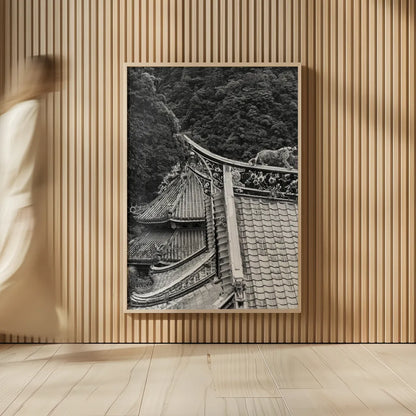 Kawara Roof III by Deborah Revell. shown as over sized large wall art. Available as an archival giclee rolled canvas, fine art paper, or poster print. SKU 100065h.