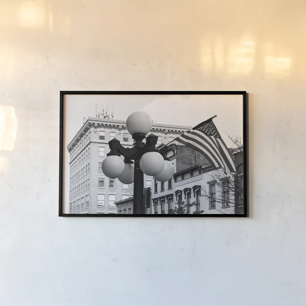 Kentucky Flag by Deborah Revell. shown as a paper print in a black flame. Available as a archival giclee rolled canvas, fine art paper, or poster print. SKU 94191i.